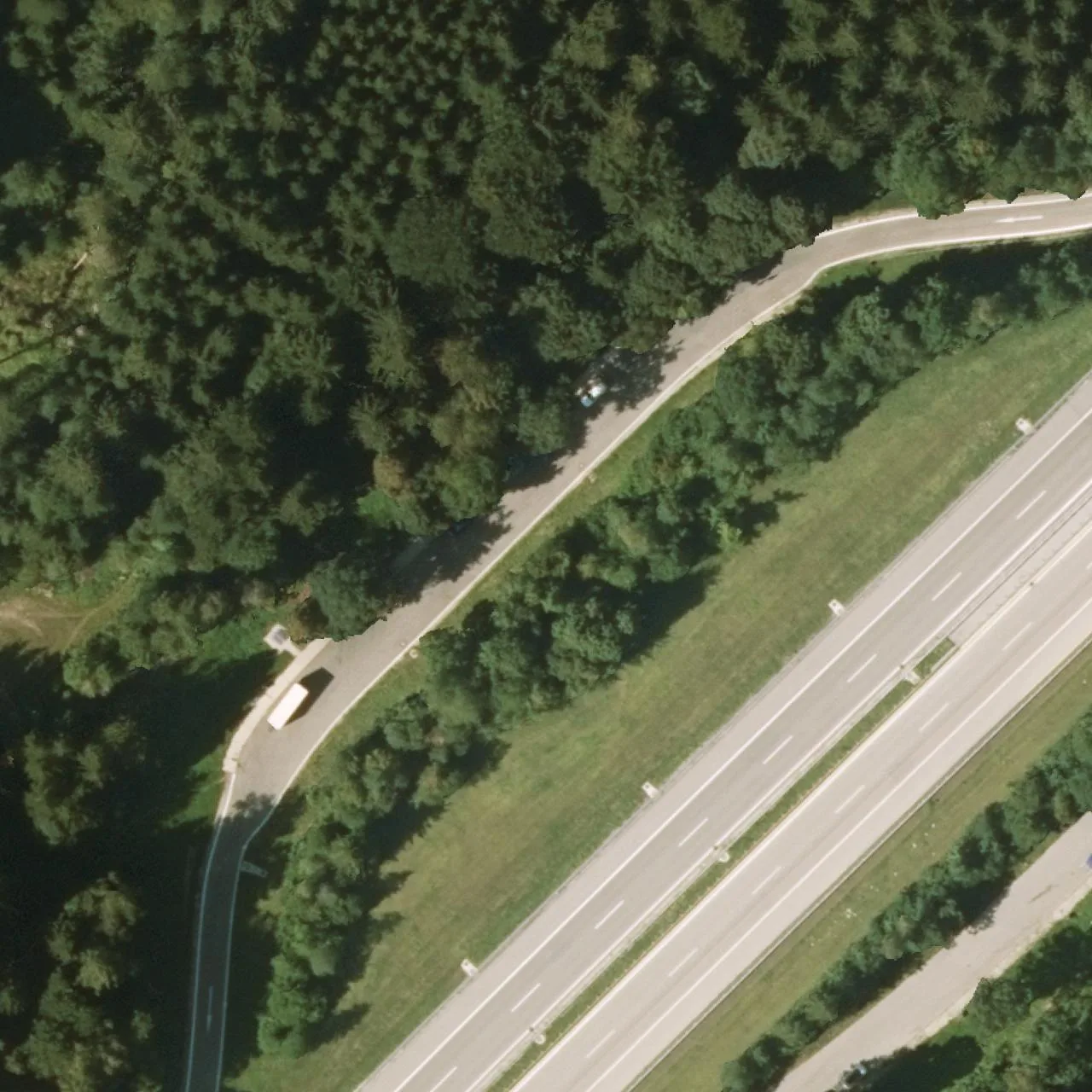 Aerial photo (orthophoto) of truck parking RA A95 km 32,9 West from 2022