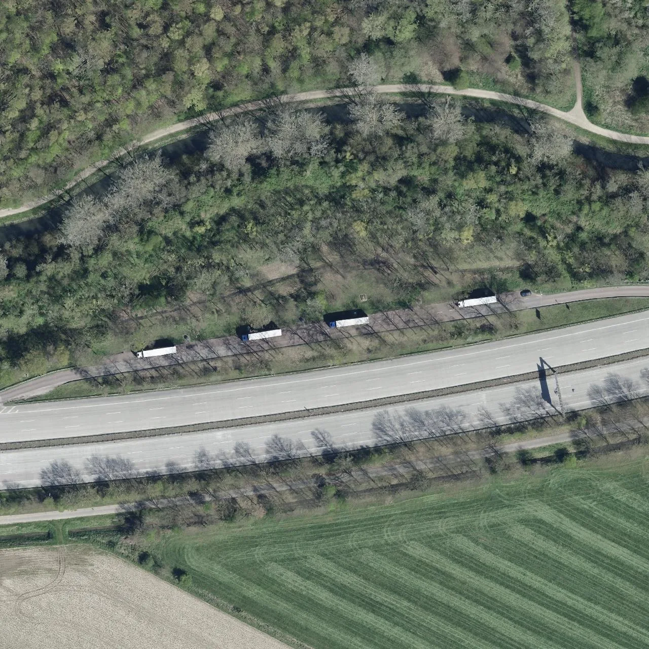 Aerial photo (orthophoto) of truck parking Ahlken from 2025