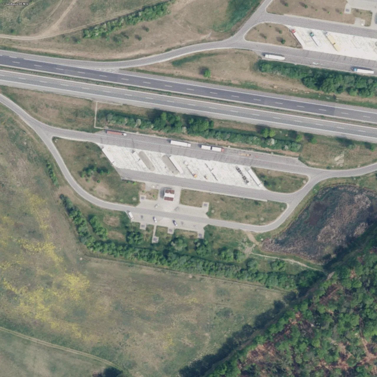 Aerial photo (orthophoto) of truck parking Wittenburger Land Süd from 2025