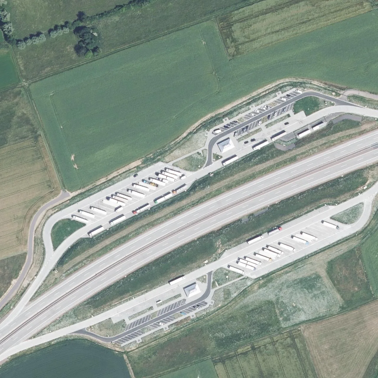 Aerial photo (orthophoto) of truck parking Diebachsgraben West  from 2022