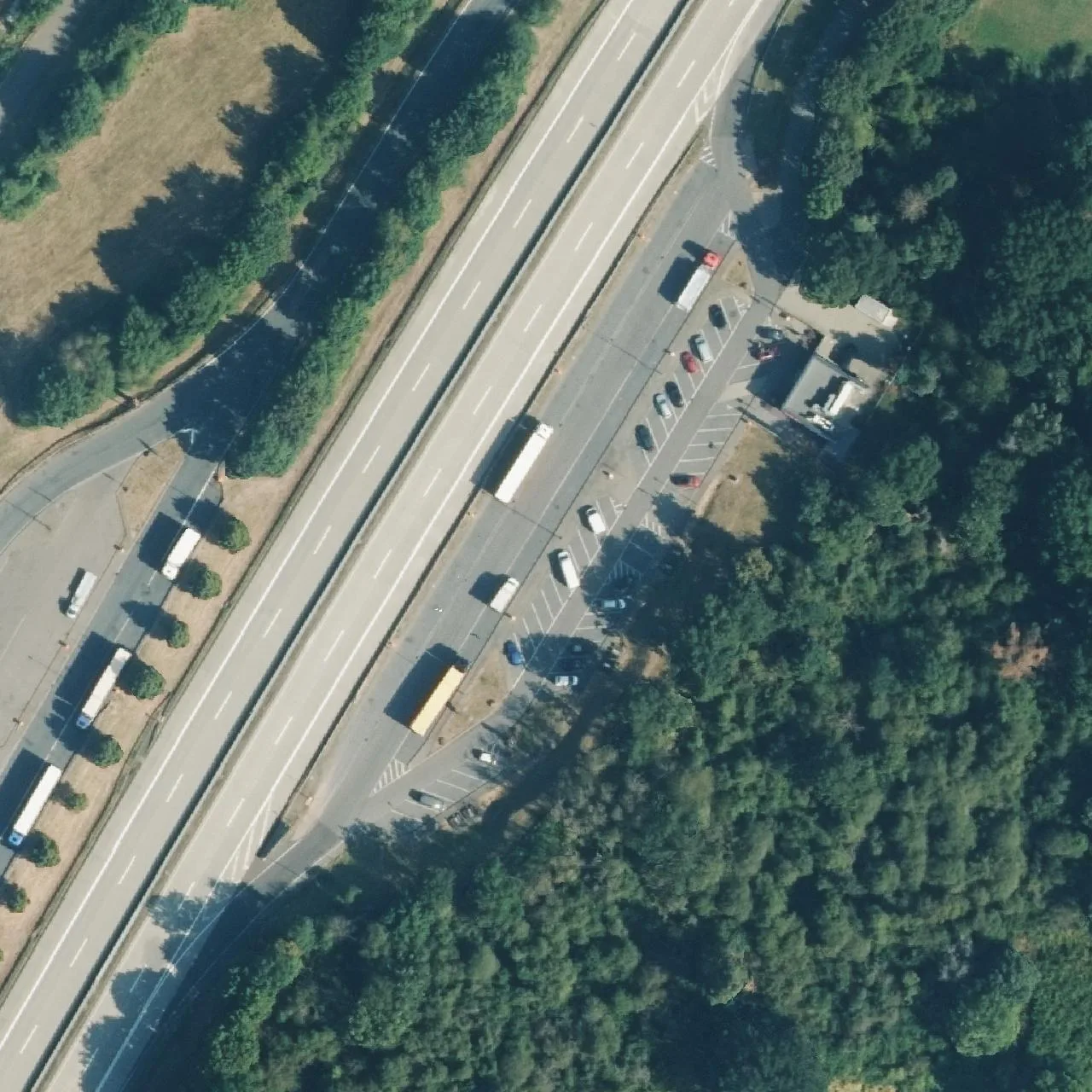 Aerial photo (orthophoto) of truck parking Limes Ost from 2024