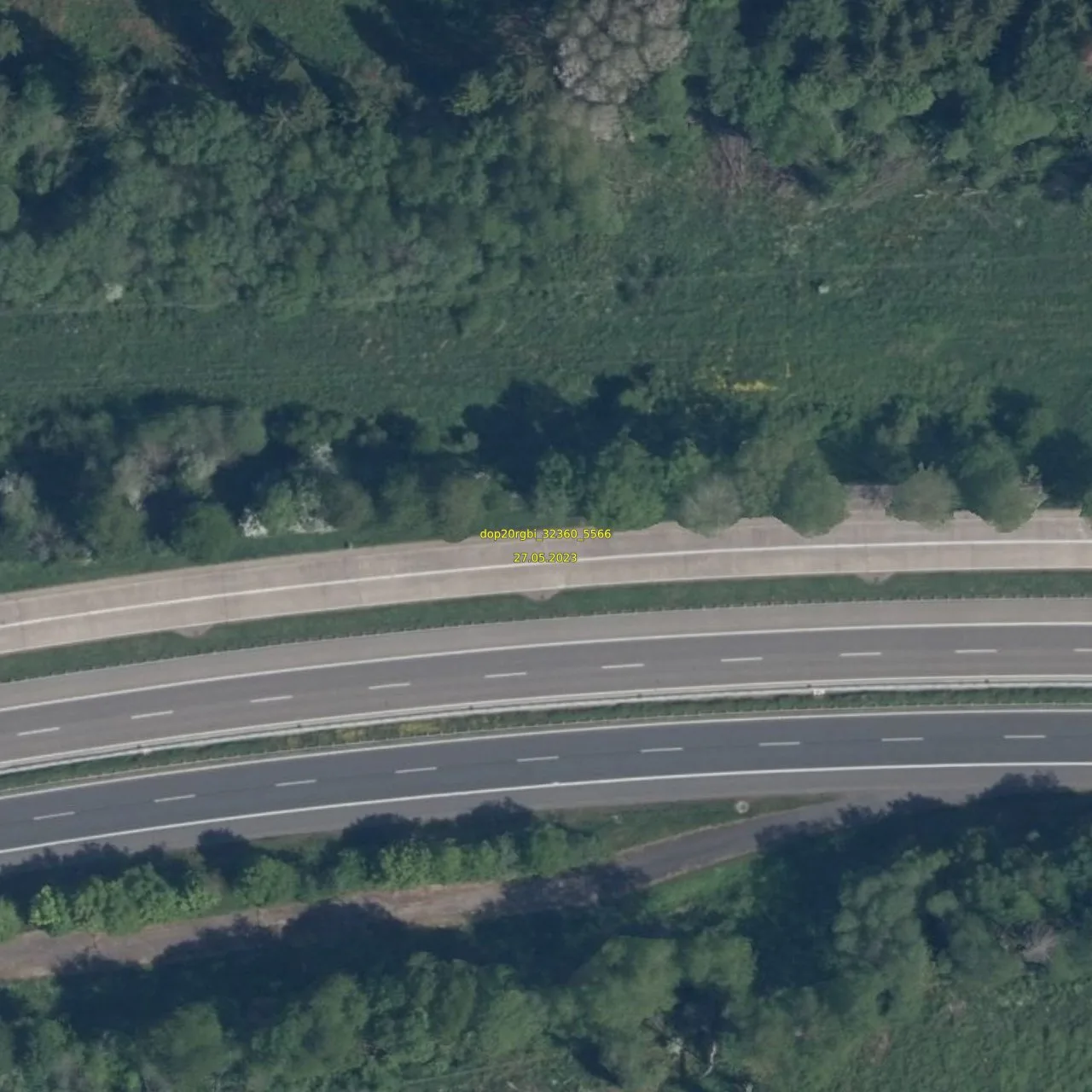Luftbild (Orthofoto) des LKW-Parkplatzes Höchstberg aus dem Jahr 2023