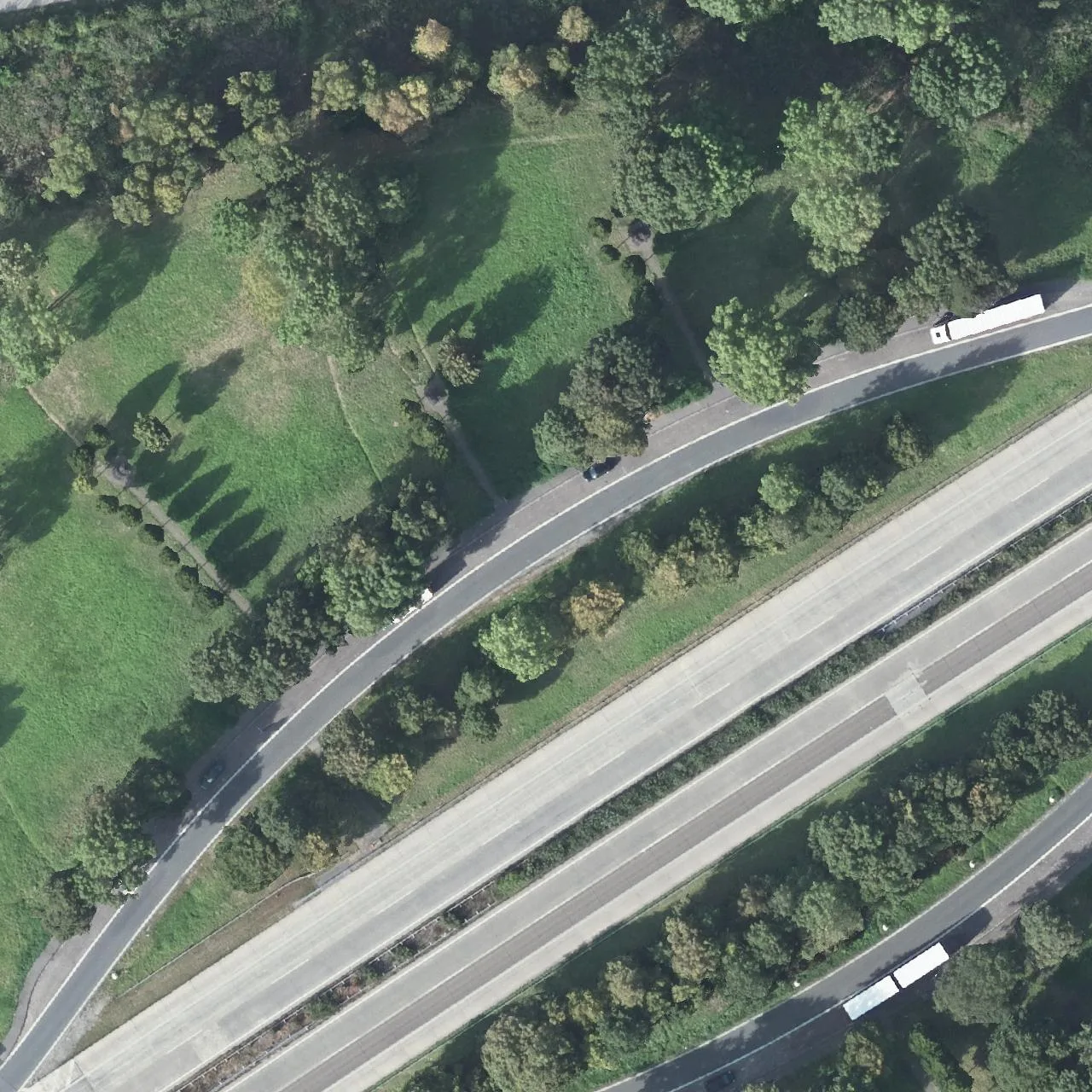Aerial photo (orthophoto) of truck parking Am Flugplatz from 2024