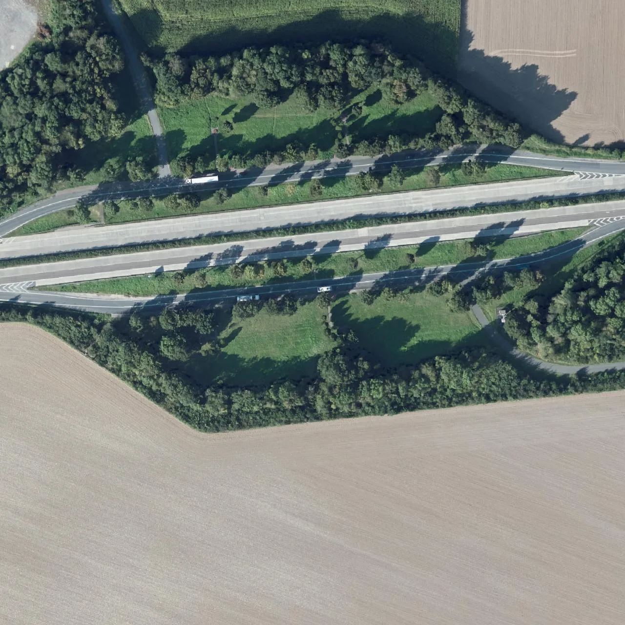 Aerial photo (orthophoto) of truck parking Klievermühle from 2024