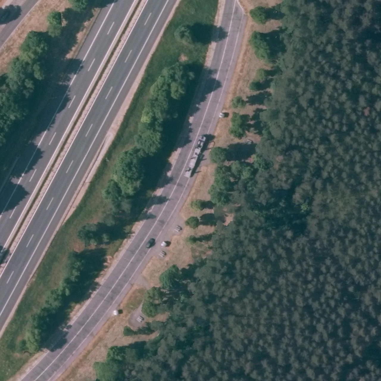 Aerial photo (orthophoto) of truck parking Hirtlohe Ost from 2023