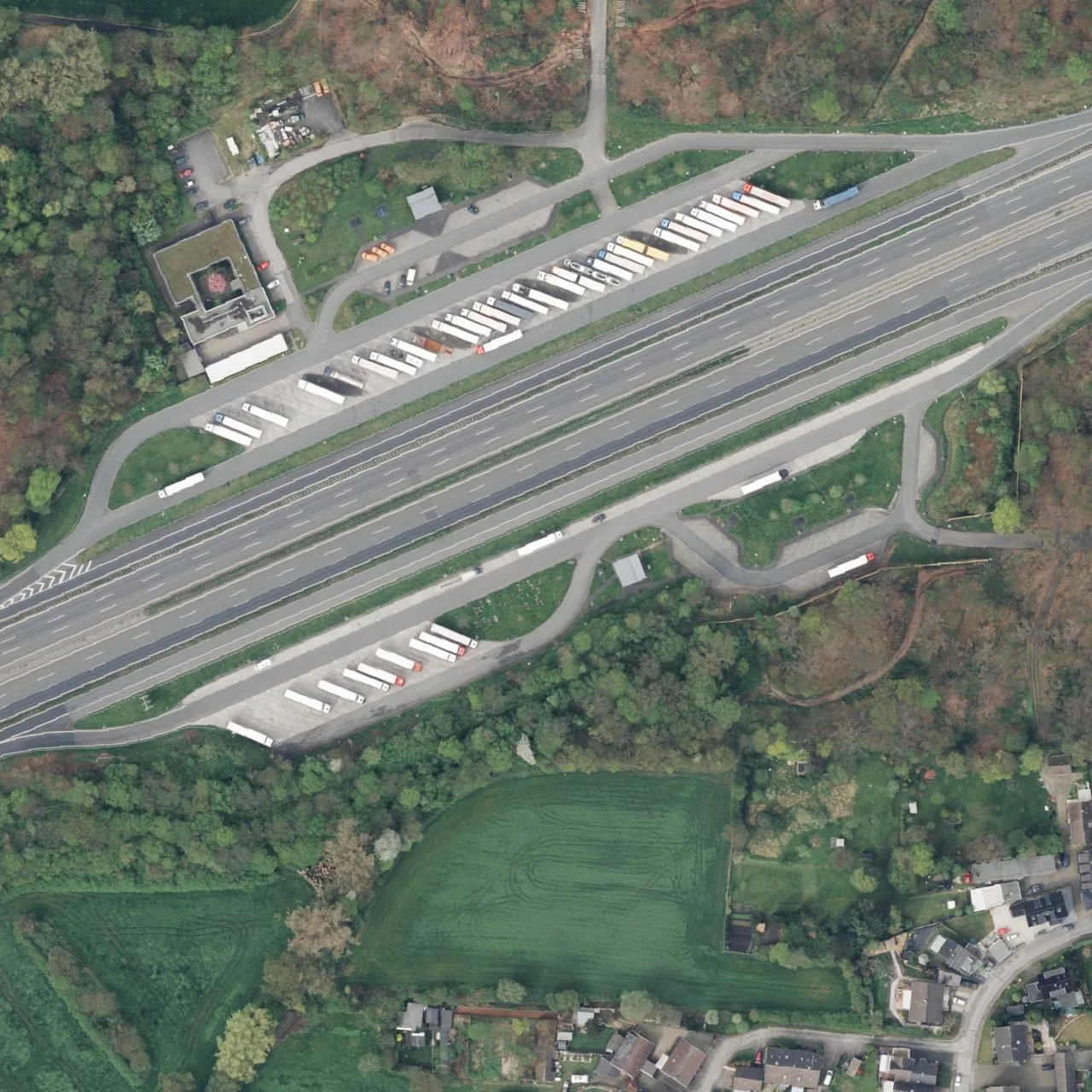 Aerial photo (orthophoto) of truck parking Stuckenbusch from 2024
