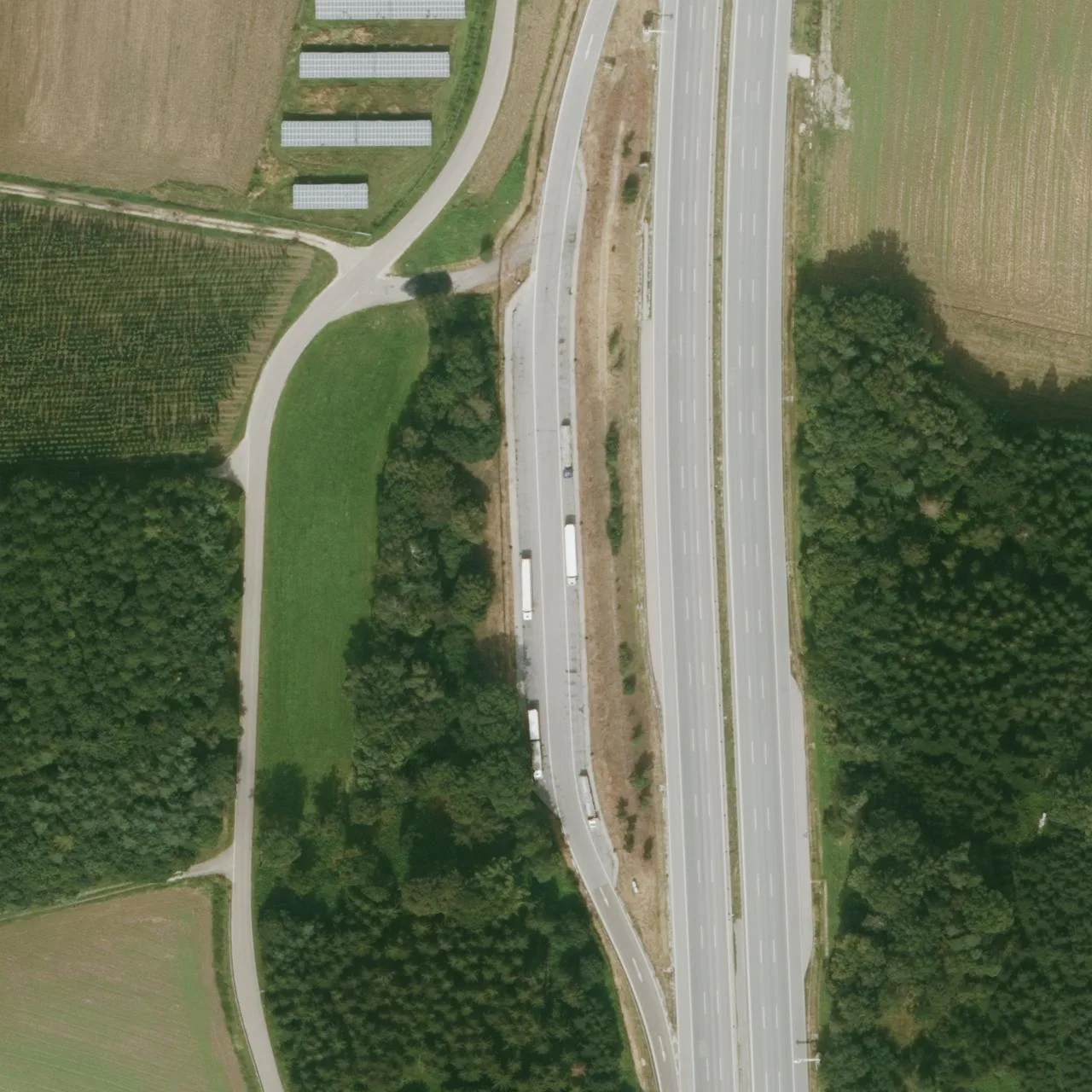 Aerial photo (orthophoto) of truck parking RA A9 km 489,5 West from 2022