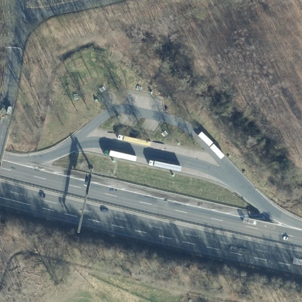 Aerial photo (orthophoto) of truck parking Deichhorst Nord (NI 147 N) from 2023