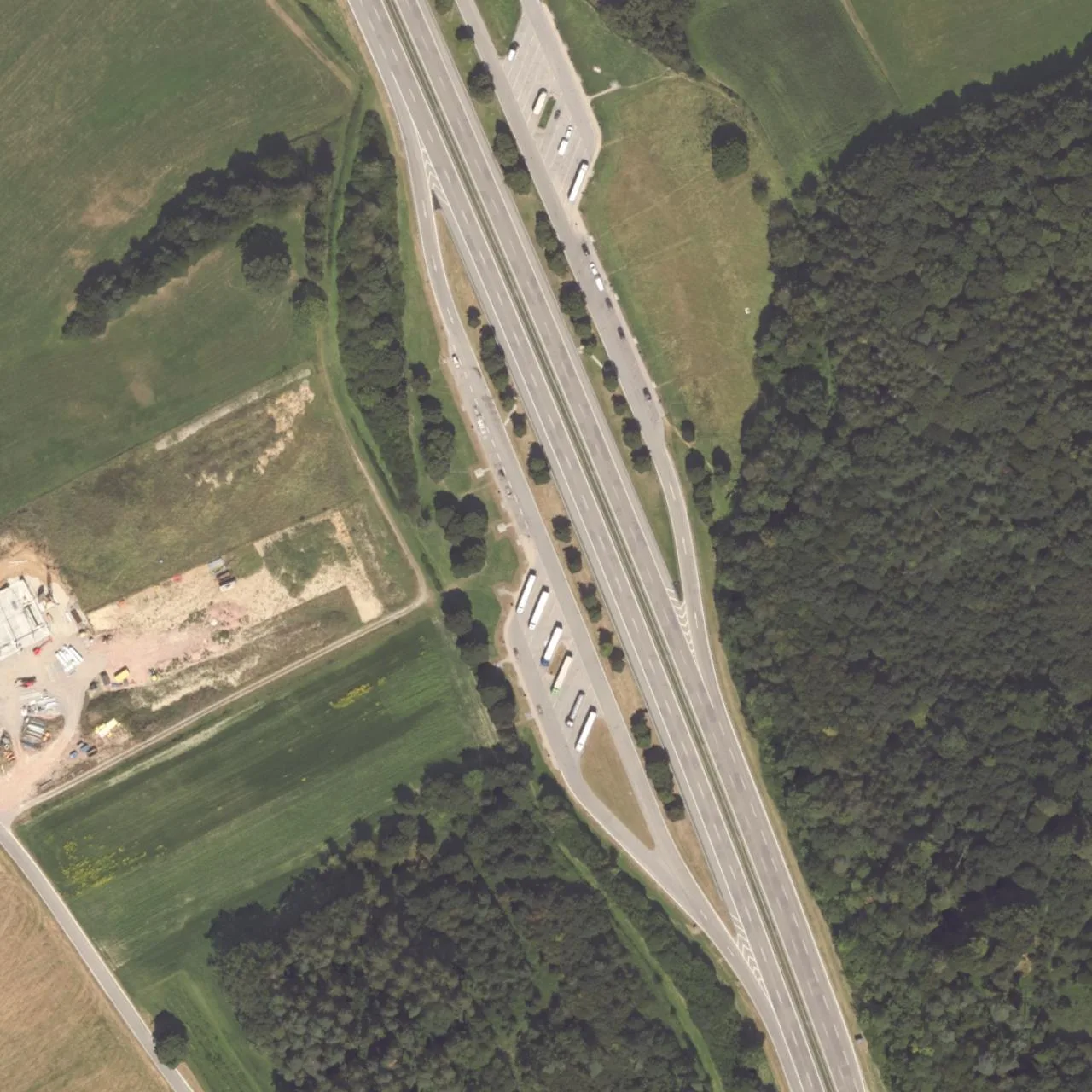 Aerial photo (orthophoto) of truck parking Tannengarten-West from 2022