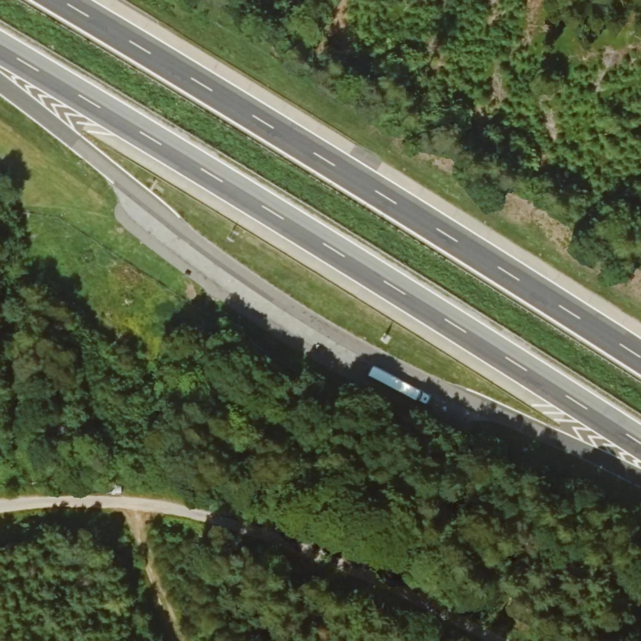 Aerial photo (orthophoto) of truck parking Rhönblick West from 2025