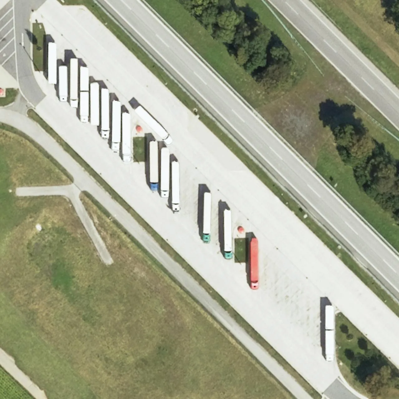 Aerial photo (orthophoto) of truck parking Pippinger Flur Süd from 2022