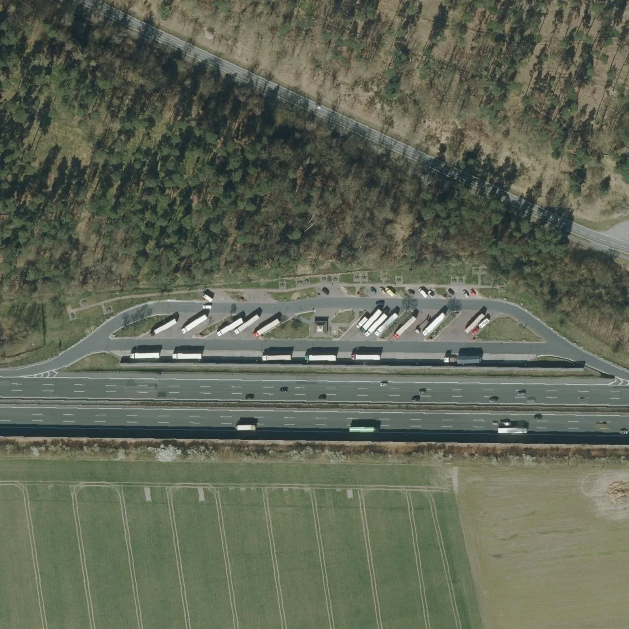 Aerial photo (orthophoto) of truck parking Essehof Nord from 2025