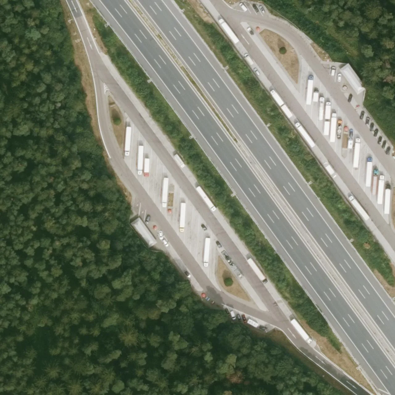 Aerial photo (orthophoto) of truck parking Rohrbach-Ottersried Ost from 2022