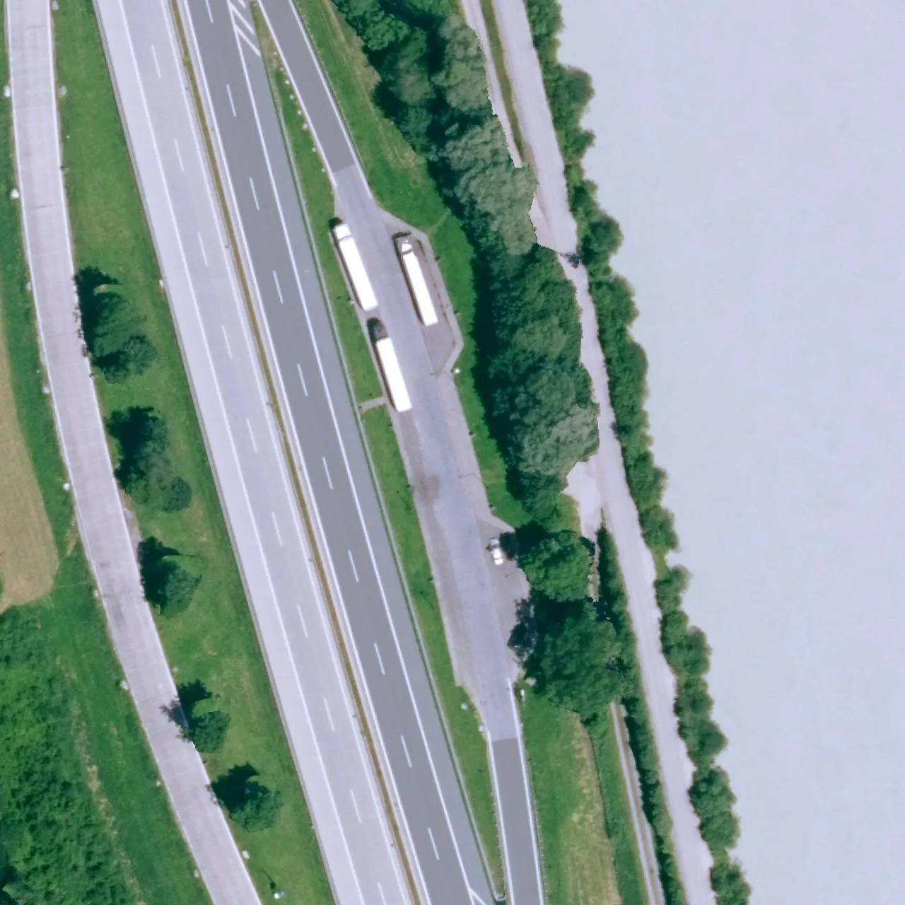 Aerial photo (orthophoto) of truck parking Kranzhorn Ost from 2024