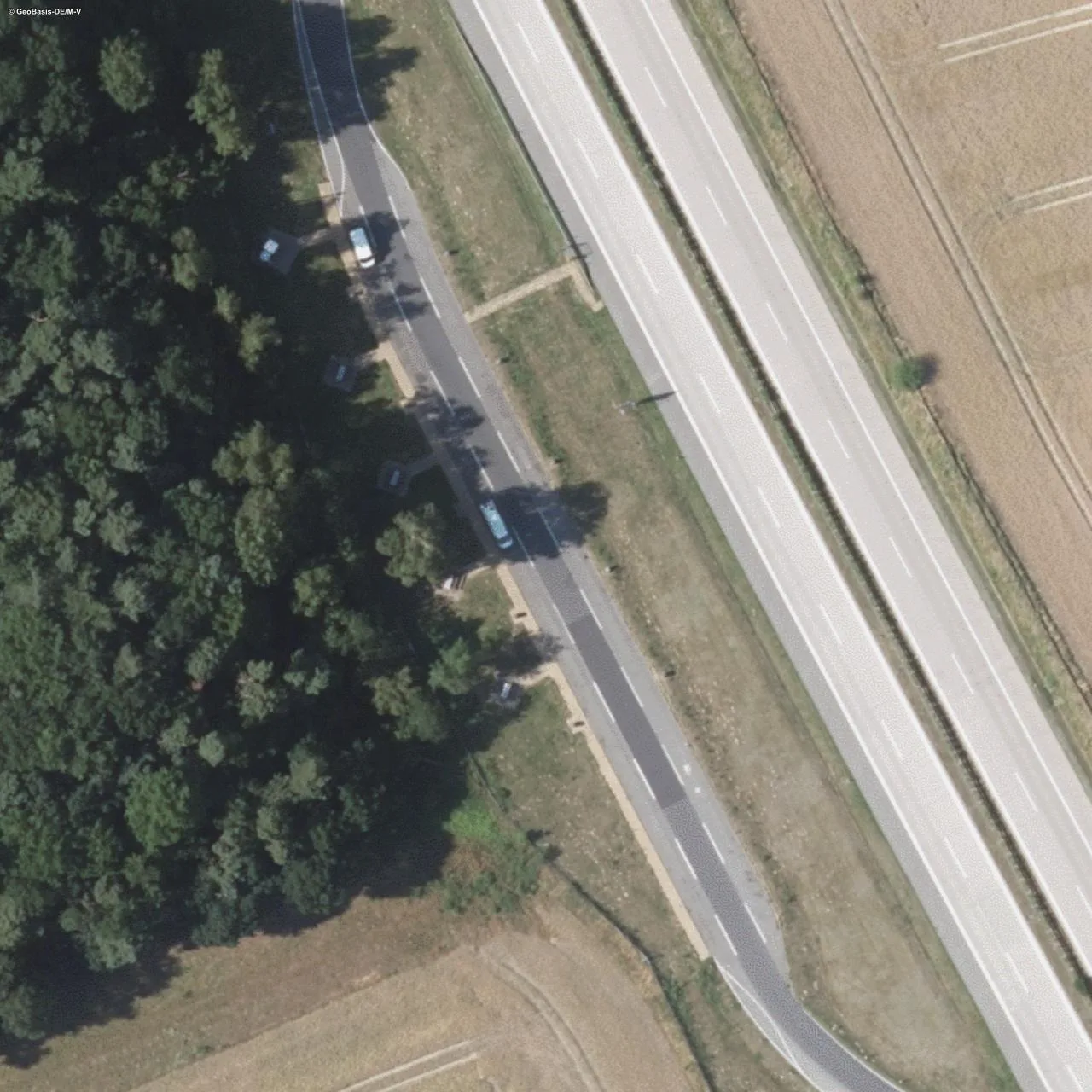 Aerial photo (orthophoto) of truck parking Leizen West from 2023