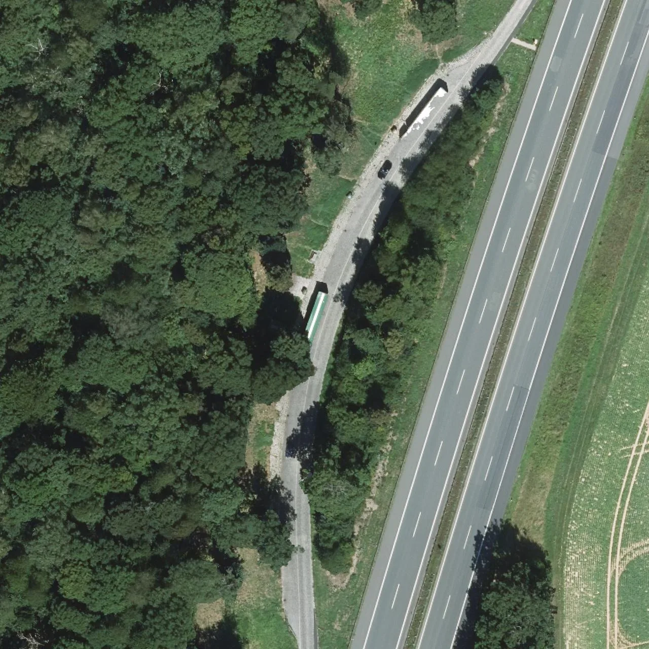 Aerial photo (orthophoto) of truck parking Lindig West from 2023