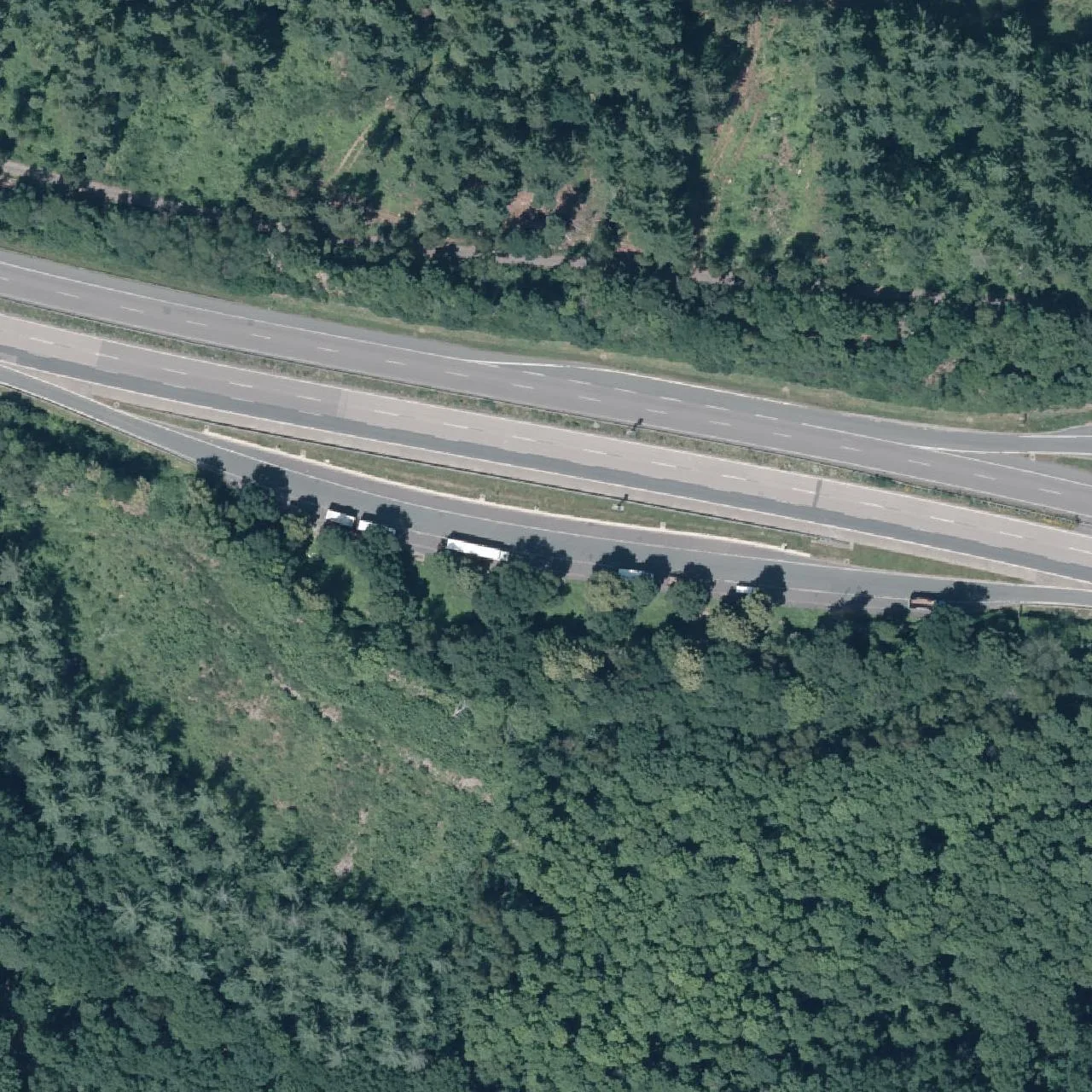 Aerial photo (orthophoto) of truck parking In der Hubach from 2023