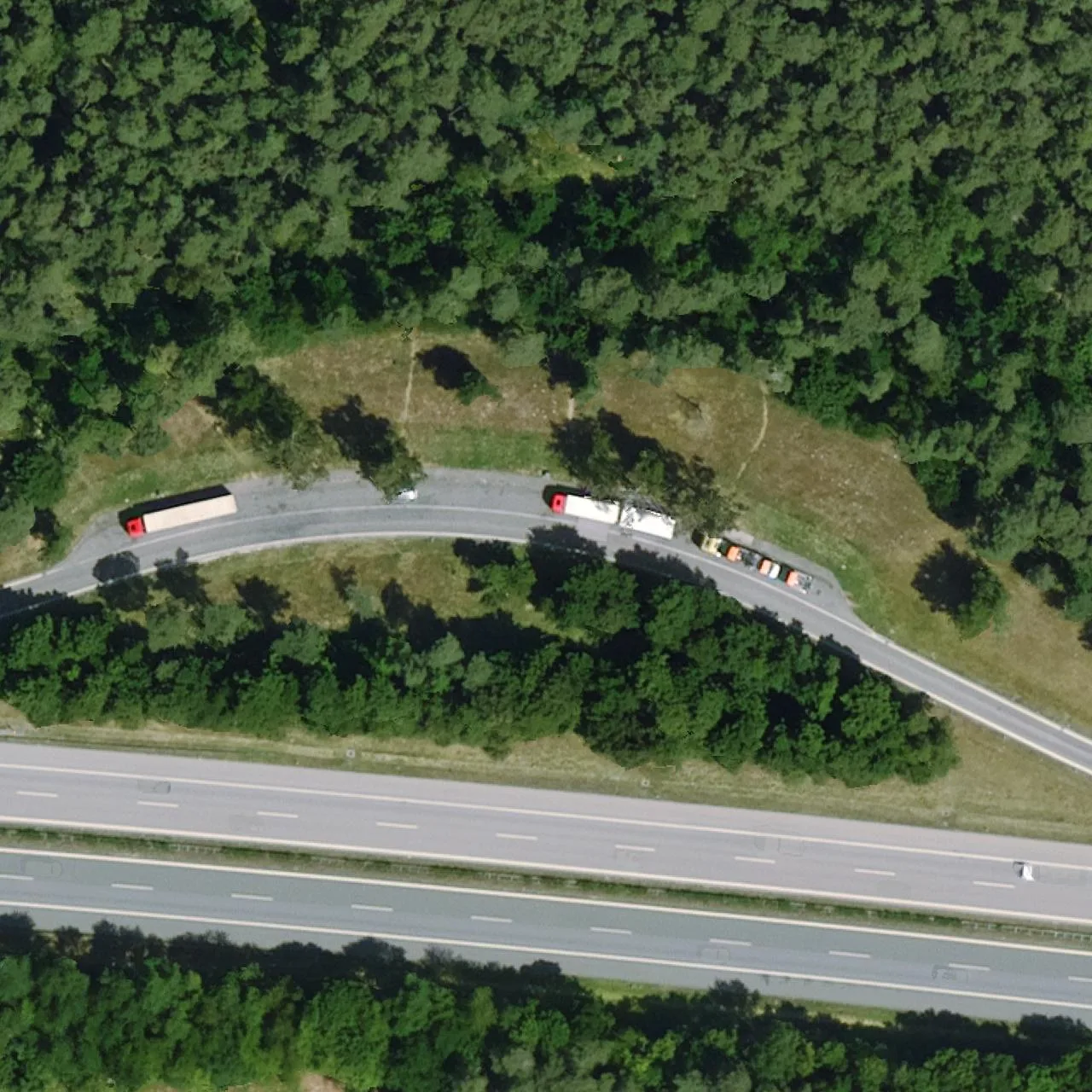 Aerial photo (orthophoto) of truck parking Klosterwald from 2025