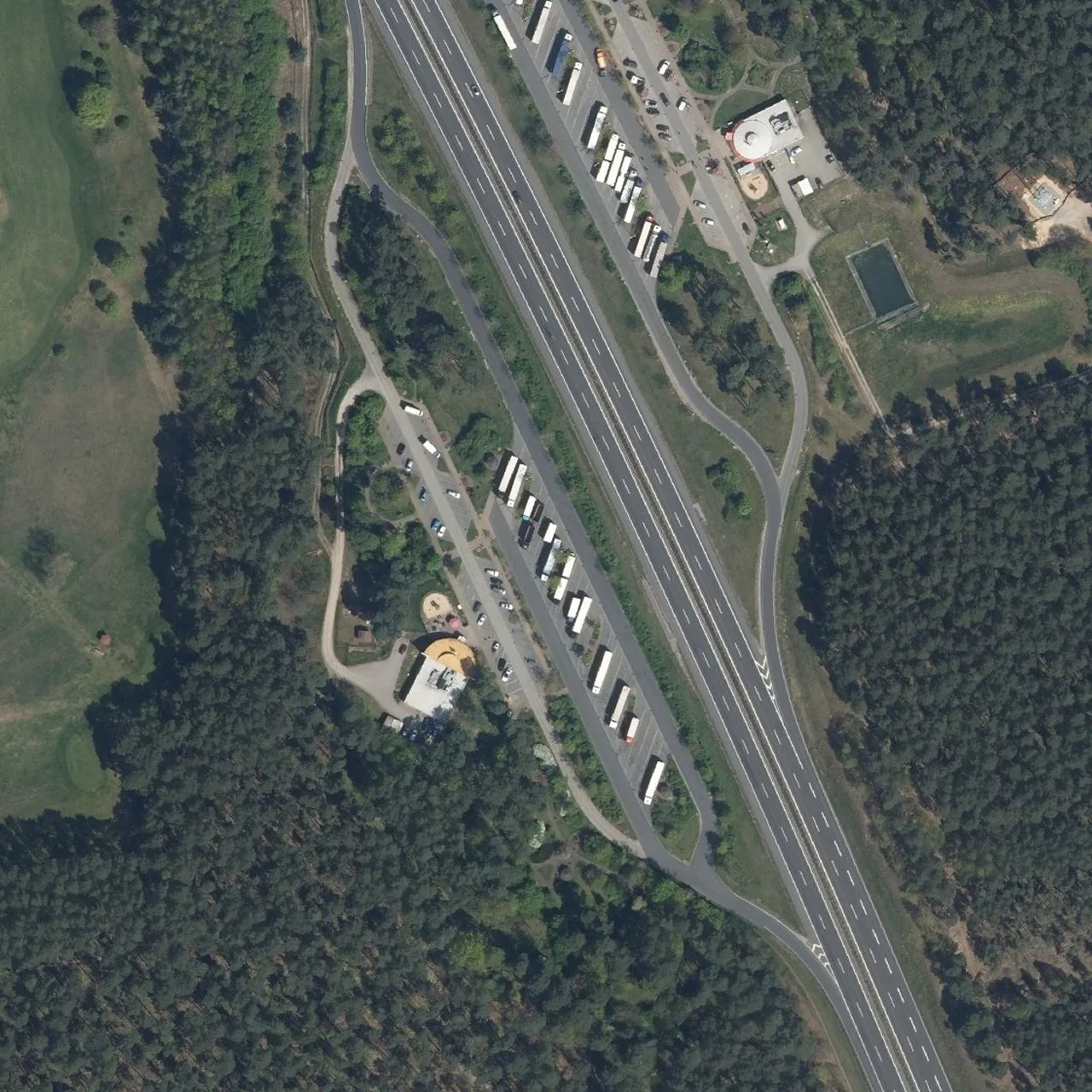 Aerial photo (orthophoto) of truck parking Am Kahlberg West from 2023