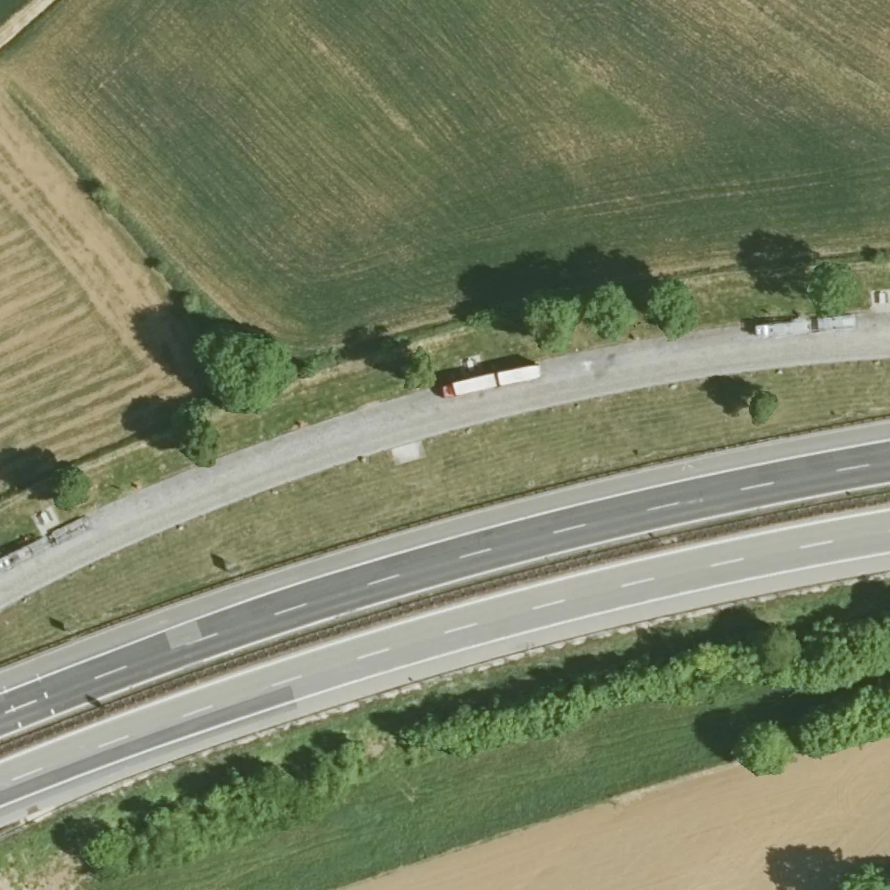 Aerial photo (orthophoto) of truck parking Sparlberg Nord from 2025