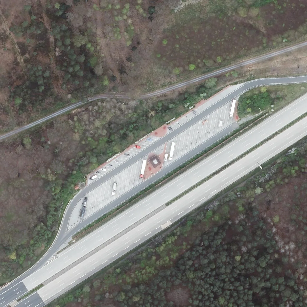 Aerial photo (orthophoto) of truck parking Kuhberg West from 2024