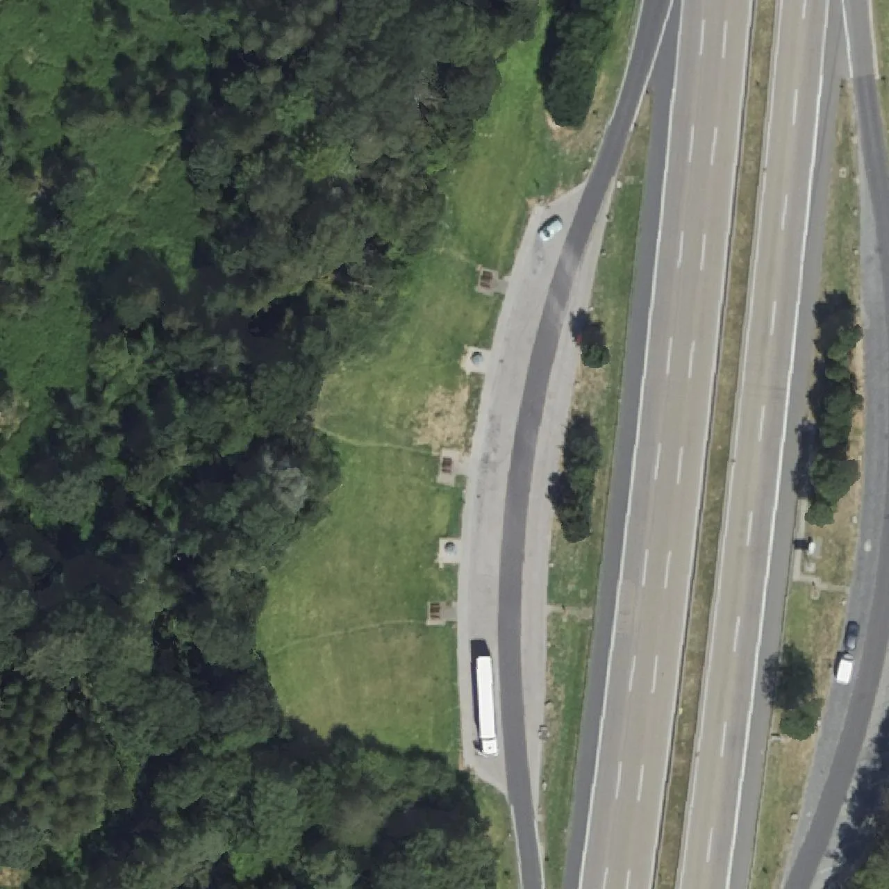 Aerial photo (orthophoto) of truck parking Günterswald from 2024