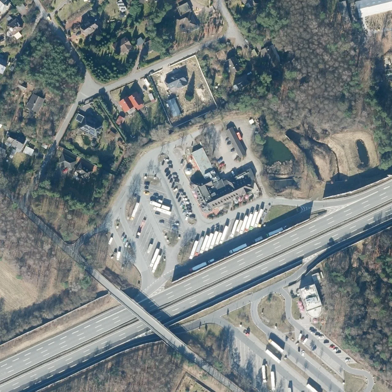 Aerial photo (orthophoto) of truck parking Hollenstedt Nord from 2024