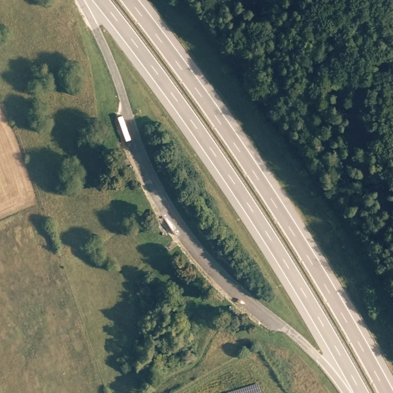 Aerial photo (orthophoto) of truck parking Adelsburg from 2025