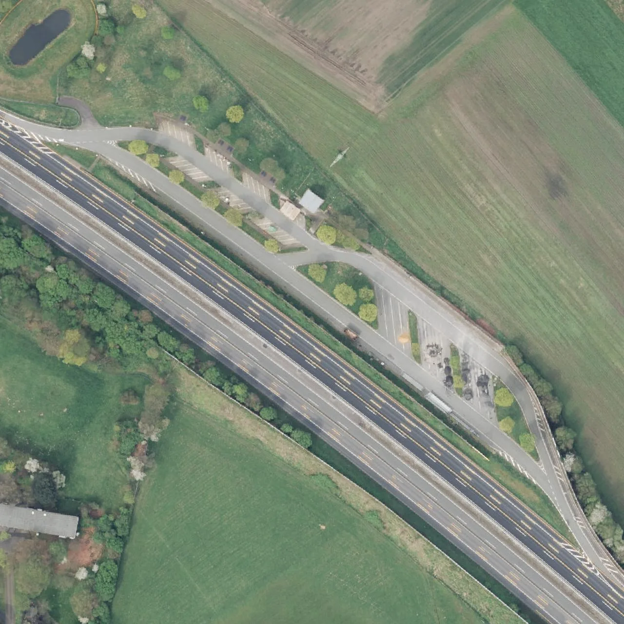 Aerial photo (orthophoto) of truck parking Ickern from 2024