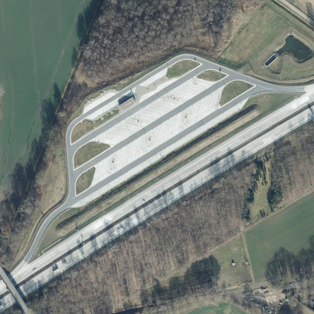 Aerial photo (orthophoto) of truck parking Kiekut Nord from 2024