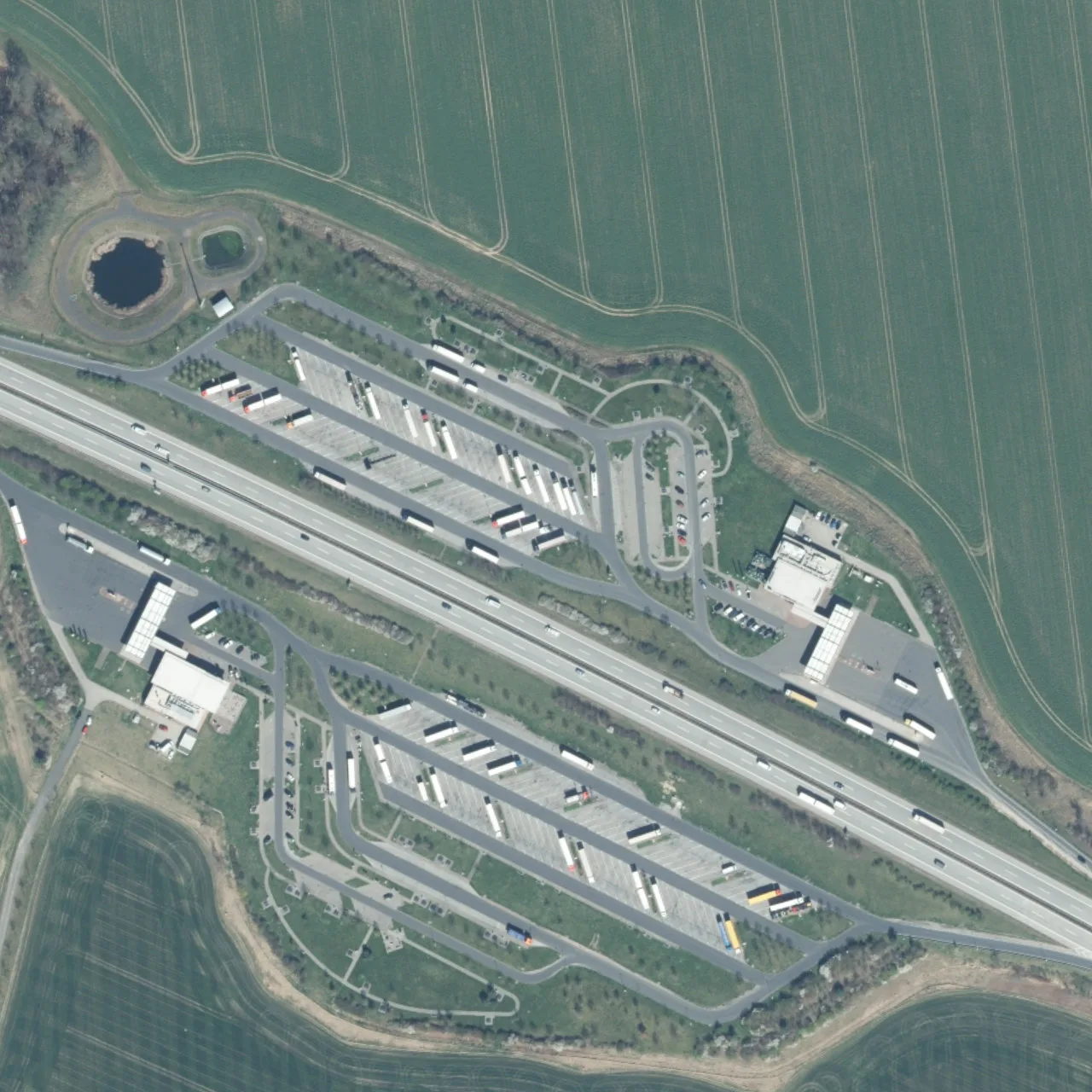 Aerial photo (orthophoto) of truck parking Muldental Nord from 2023