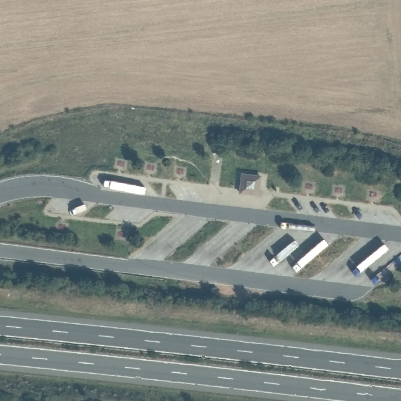 Aerial photo (orthophoto) of truck parking Regensteinblick Nord from 2024