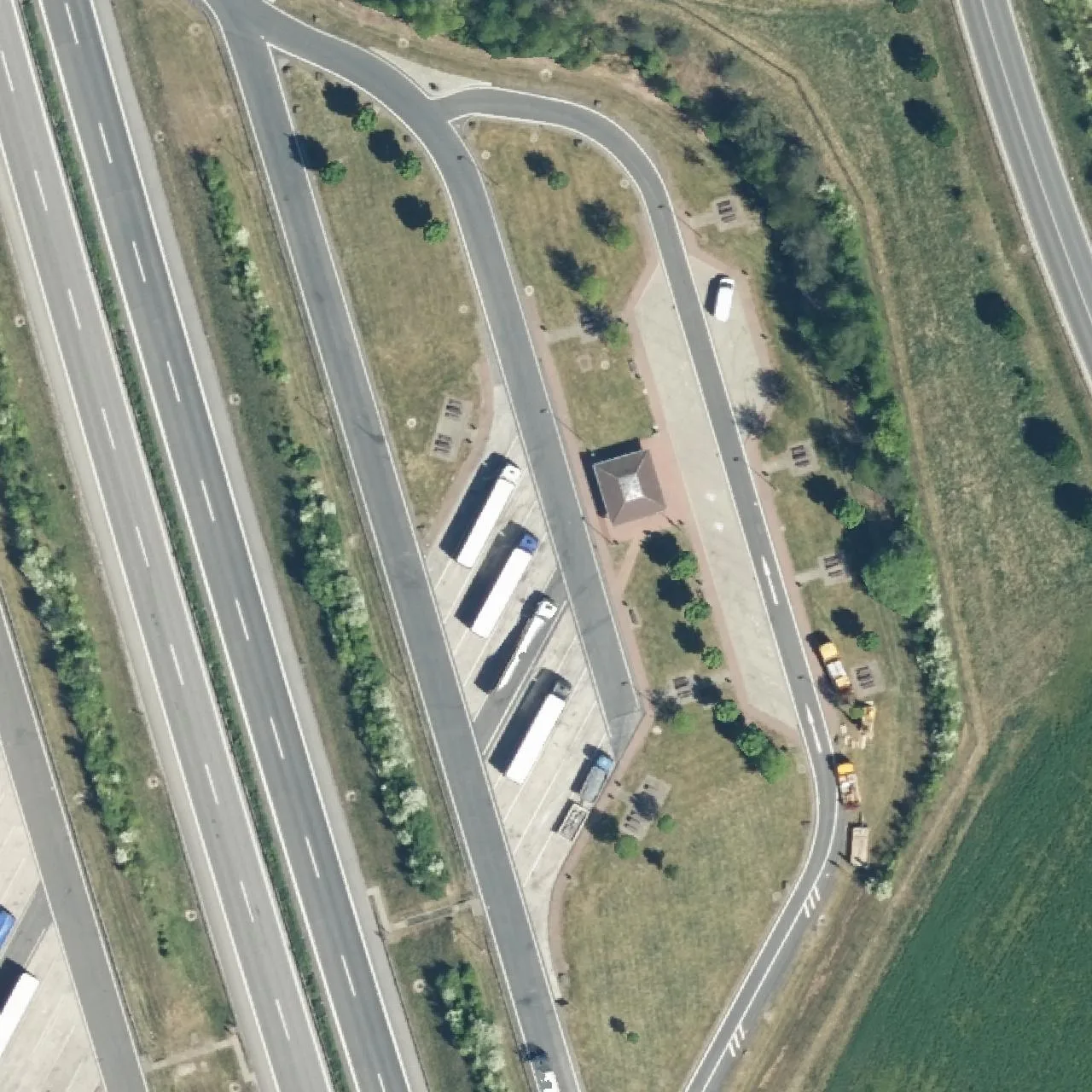 Aerial photo (orthophoto) of truck parking Im Werratal Ost from 2023