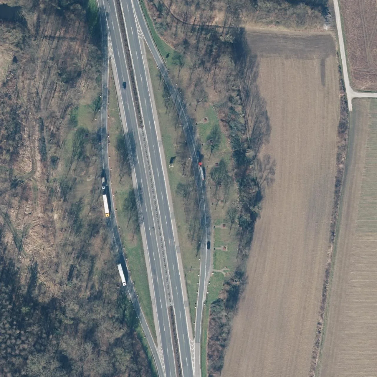 Aerial photo (orthophoto) of truck parking Haus Reck from 2025