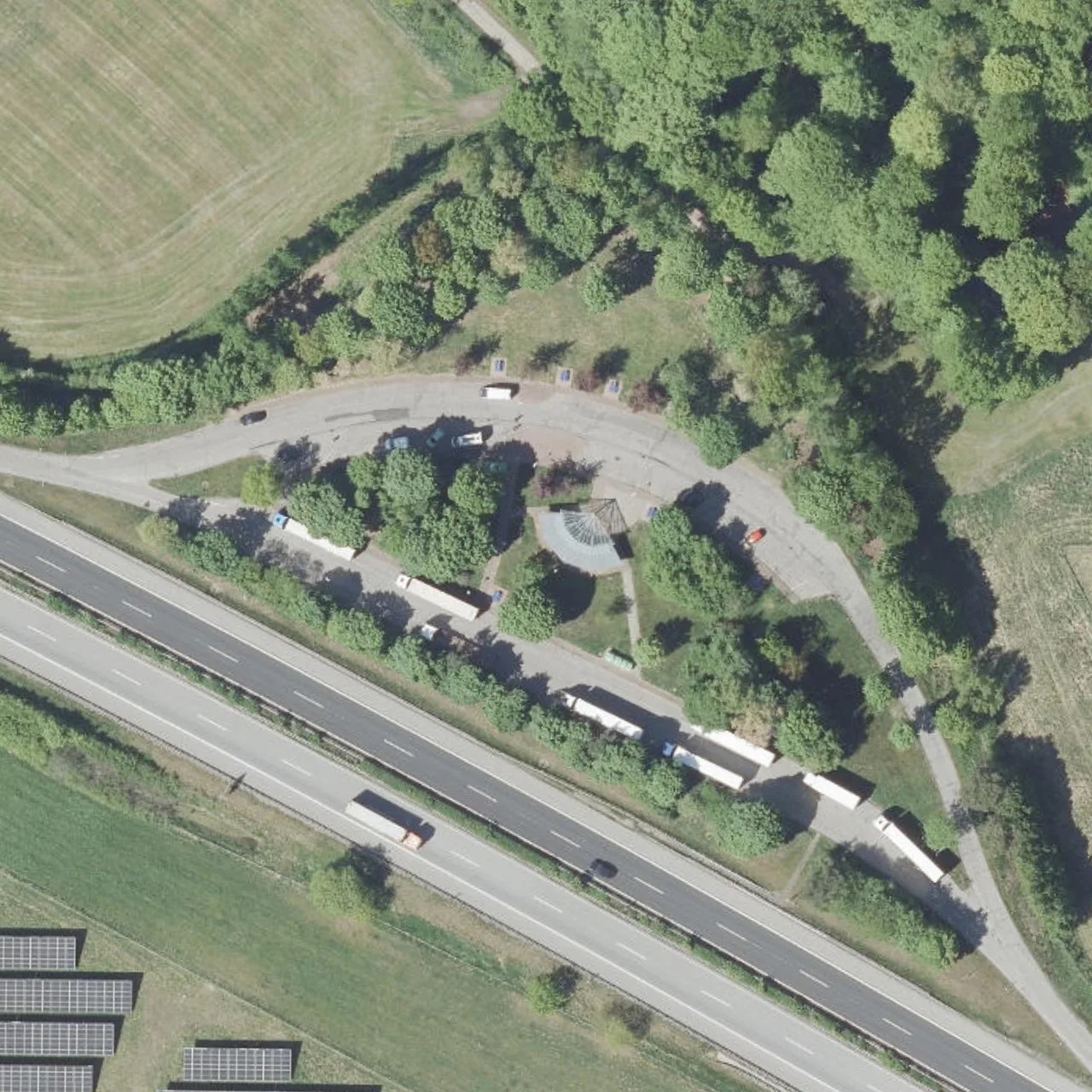 Aerial photo (orthophoto) of truck parking Dätgen from 2025