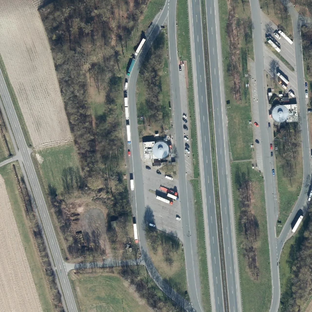 Aerial photo (orthophoto) of truck parking Eichengrund from 2024