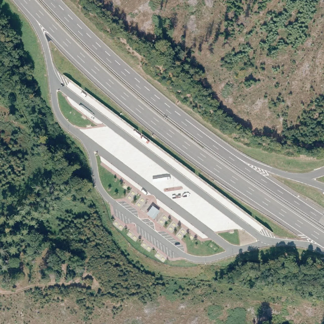Aerial photo (orthophoto) of truck parking Baberg from 2023