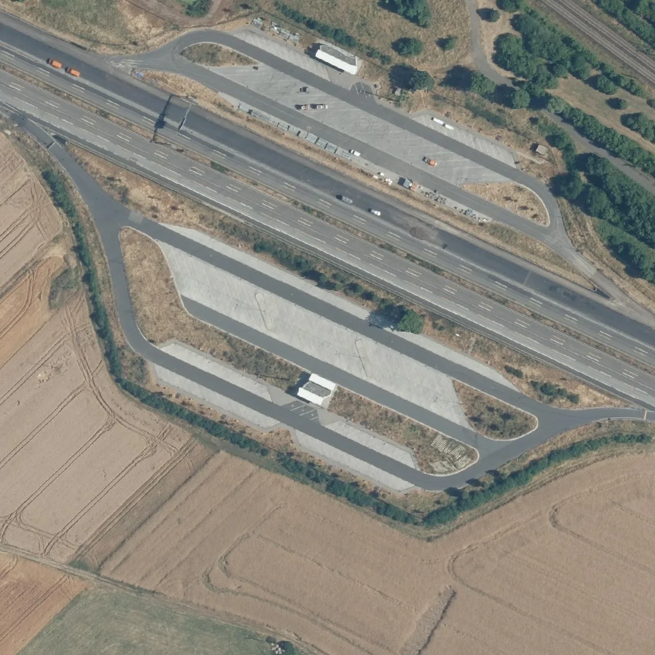 Aerial photo (orthophoto) of truck parking Johannispfad from 2023