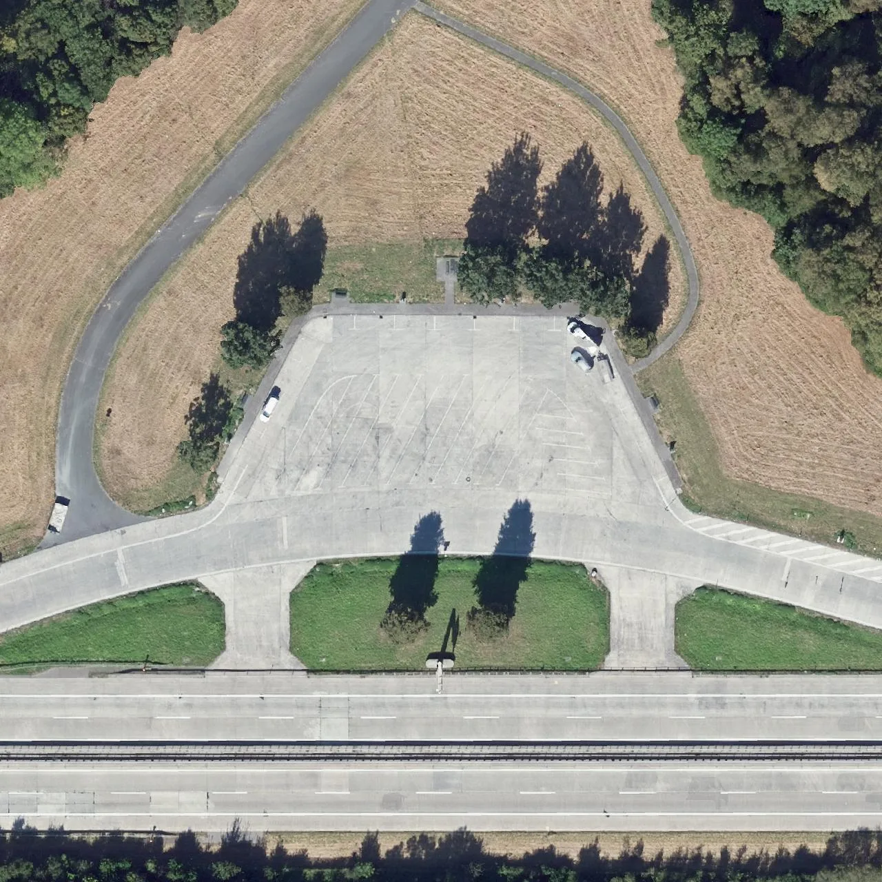 Aerial photo (orthophoto) of truck parking Steinhausen (Nord) from 2024