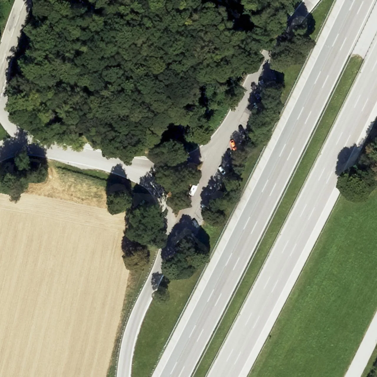 Aerial photo (orthophoto) of truck parking RA A95 km 11,7 West from 2022