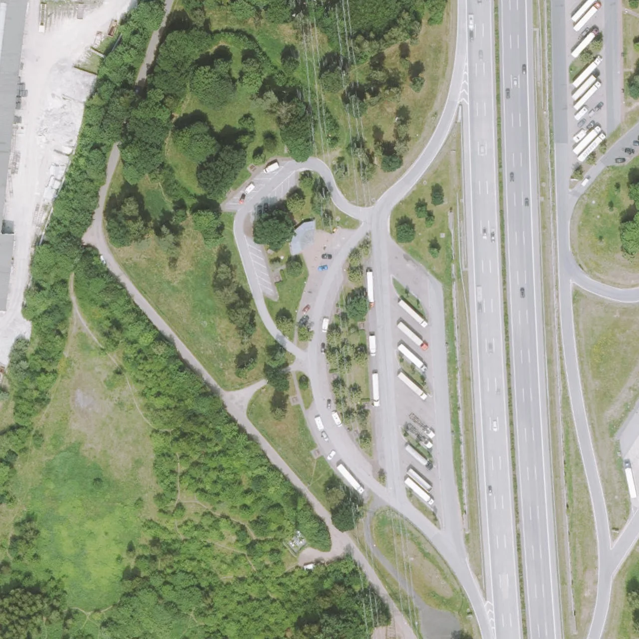 Aerial photo (orthophoto) of truck parking Moorkaten West from 2025