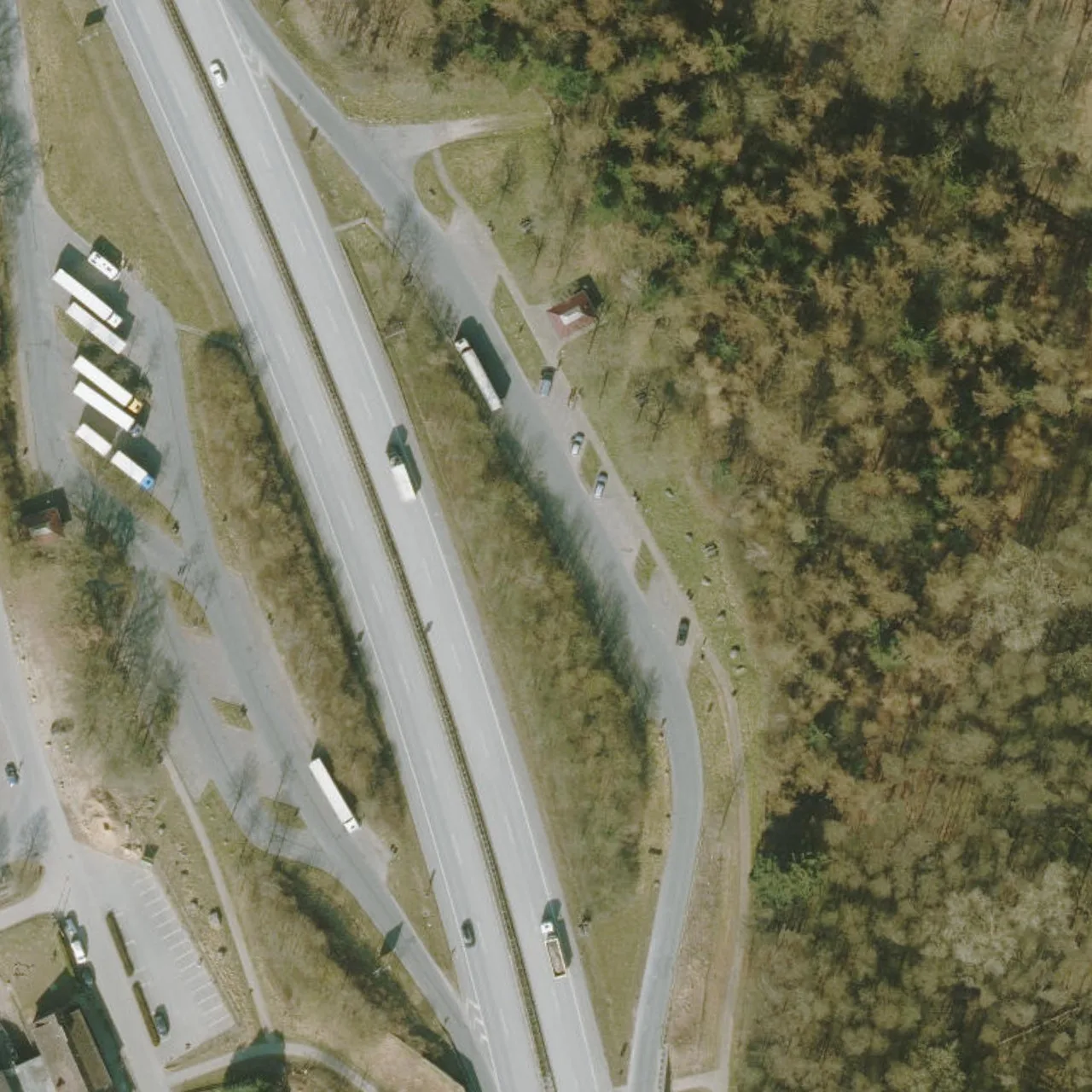 Aerial photo (orthophoto) of truck parking Rehbrook Ost from 2025