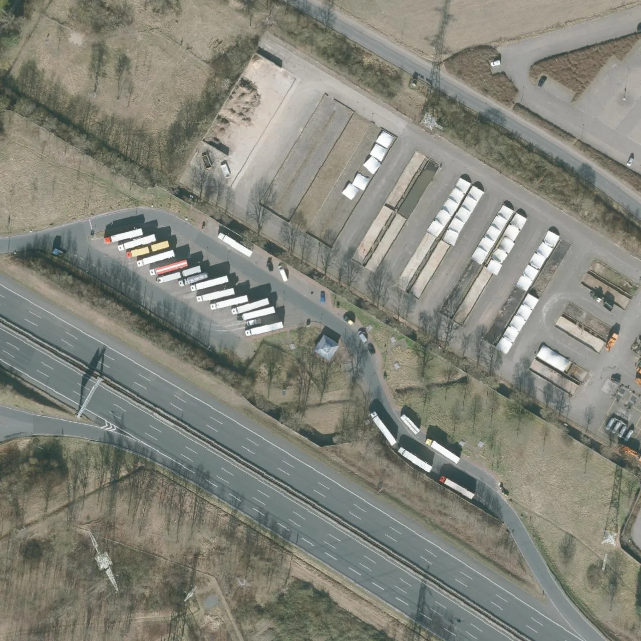 Aerial photo (orthophoto) of truck parking Varrelheide Nord from 2022