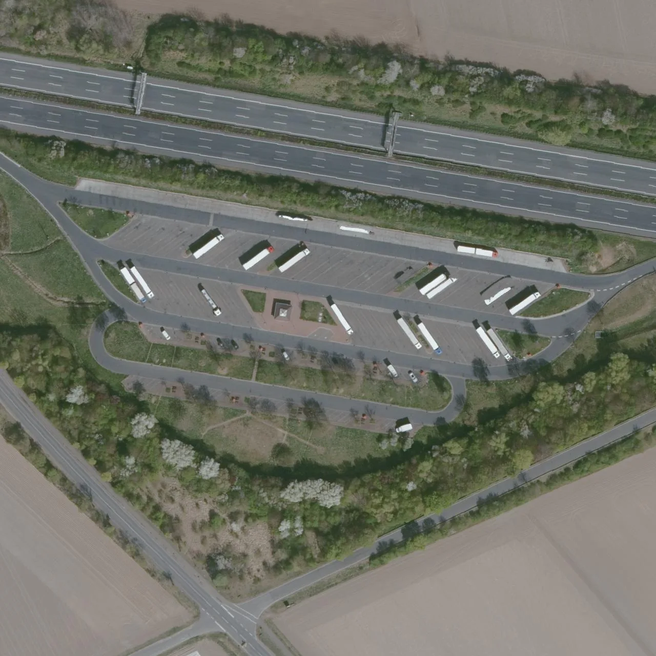 Aerial photo (orthophoto) of truck parking Röhrse Süd from 2025
