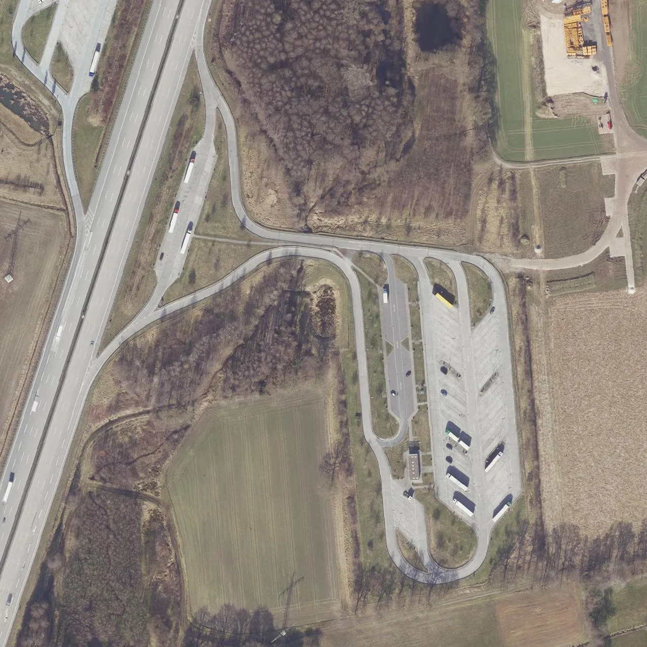 Aerial photo (orthophoto) of truck parking Cappeln Hagelage Ost from 2025