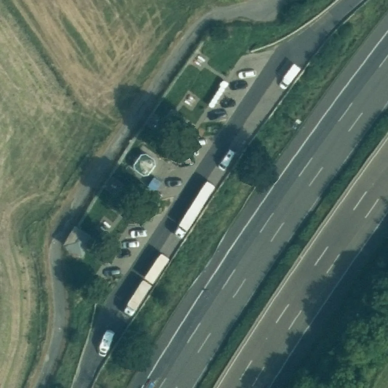 Aerial photo (orthophoto) of truck parking Herkulesblick from 2024