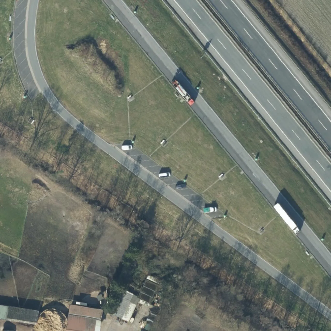 Aerial photo (orthophoto) of truck parking Hartekamp Süd from 2023