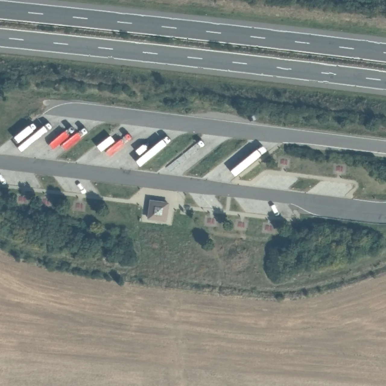 Aerial photo (orthophoto) of truck parking Regensteinblick Süd from 2024