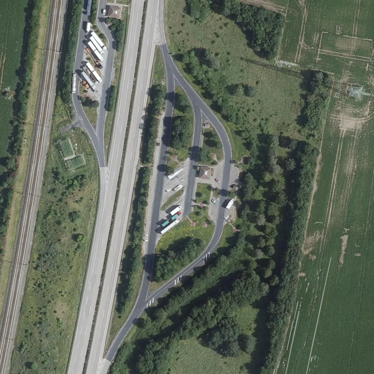Aerial photo (orthophoto) of truck parking Dornheimer Rieth West from 2024