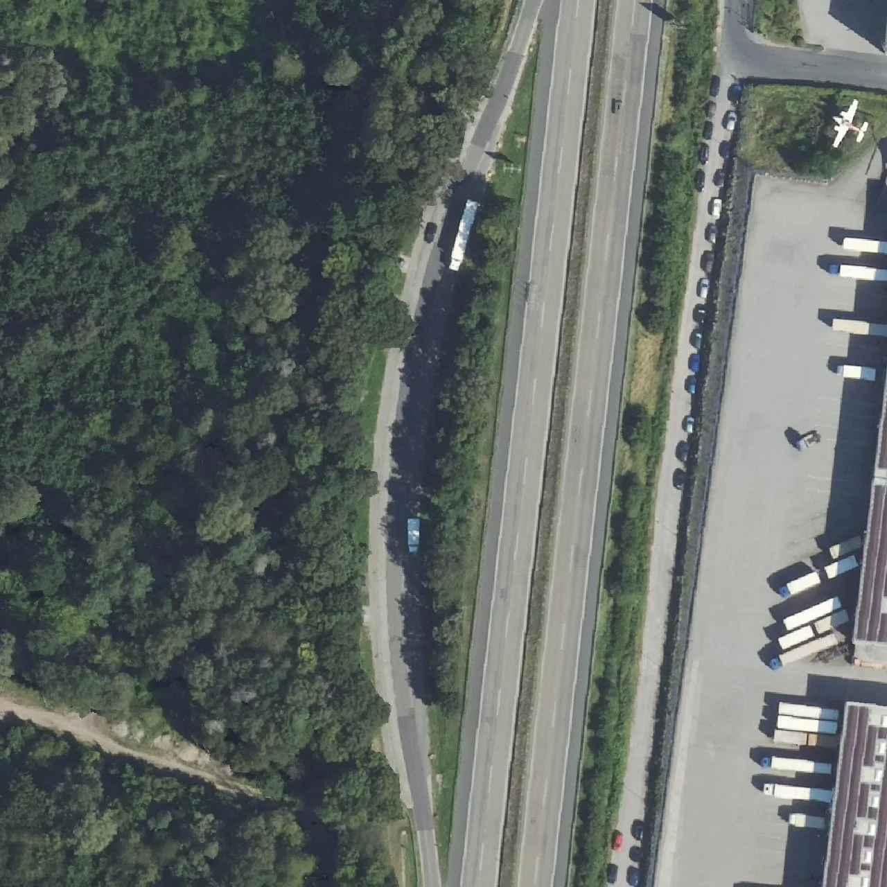 Aerial photo (orthophoto) of truck parking Röther Tannen from 2024